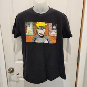 Ichiraku Ramen Shop Black T-Shirt with Anime Cartoon